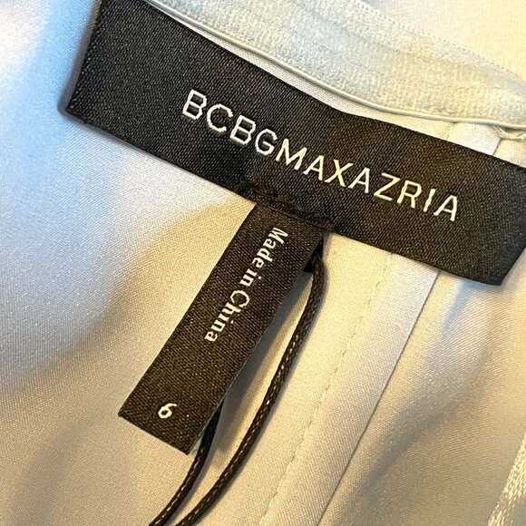 BCBGMAXAZRIA Strapless Crepe Gown Dress 6 Crystal Blue Party Cocktail Wedding - Picture 8 of 12